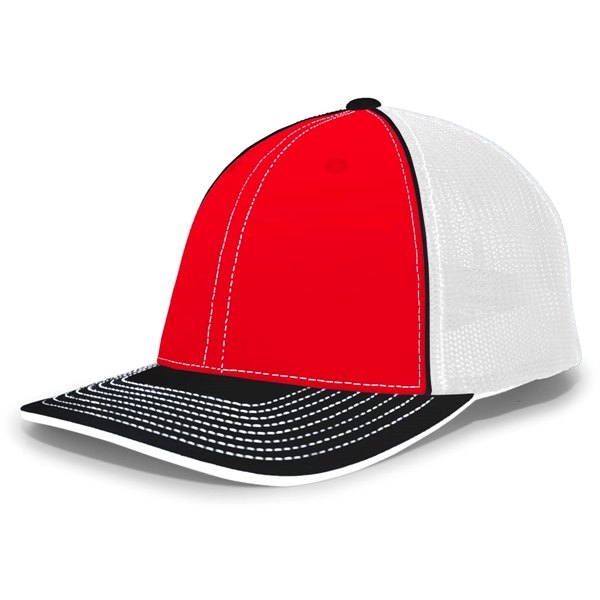 The Trucker PacFlex Cap combines M3 performance with a spandex trucker... from ASI 37461 Augusta Sportswear / Pacific Headwear