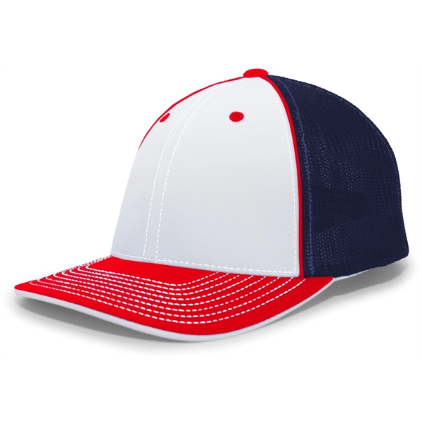 The Trucker PacFlex Cap combines M3 performance with a spandex trucker... from ASI 37461 Augusta Sportswear / Pacific Headwear