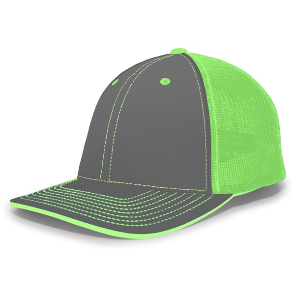 The Trucker PacFlex Cap combines M3 performance with a spandex trucker... from ASI 37461 Augusta Sportswear / Pacific Headwear