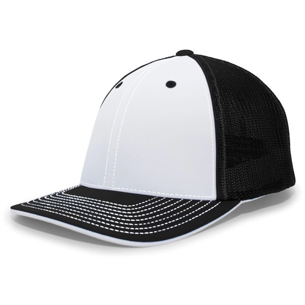 The Trucker PacFlex Cap combines M3 performance with a spandex trucker... from ASI 37461 Augusta Sportswear / Pacific Headwear