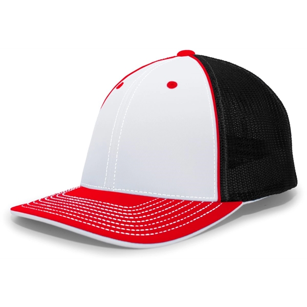 The Trucker PacFlex Cap combines M3 performance with a spandex trucker... from ASI 37461 Augusta Sportswear / Pacific Headwear