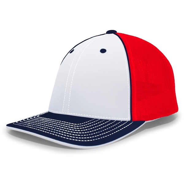 The Trucker PacFlex Cap combines M3 performance with a spandex trucker... from ASI 37461 Augusta Sportswear / Pacific Headwear