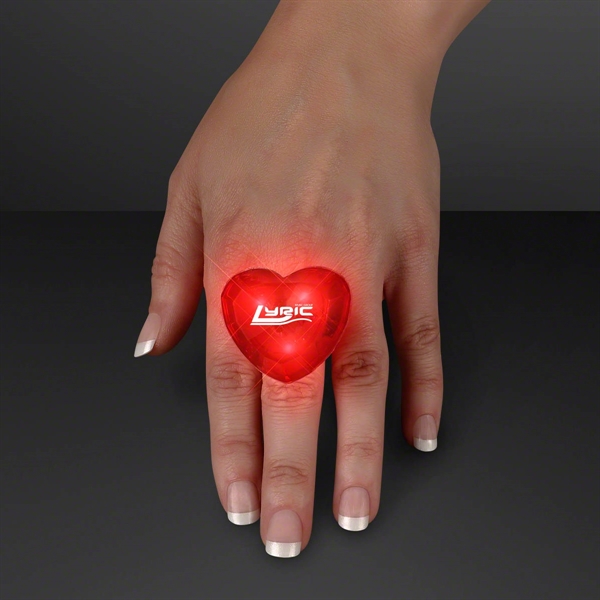 Blank or imprinted. Huge heart shaped gem single red color ring.... from ASI 34194 ALightPromos / Alight Promotional Products