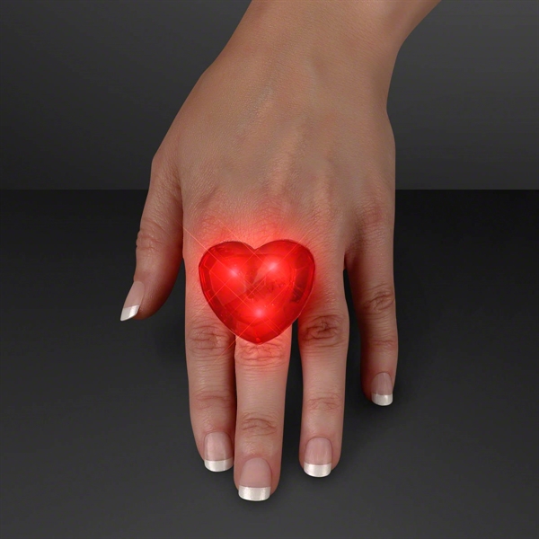 Blank or imprinted. Huge heart shaped gem single red color ring.... from ASI 34194 ALightPromos / Alight Promotional Products