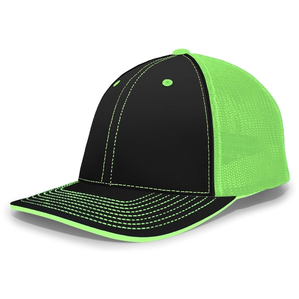 The Trucker PacFlex Cap combines M3 performance with a spandex trucker... from ASI 37461 Augusta Sportswear / Pacific Headwear