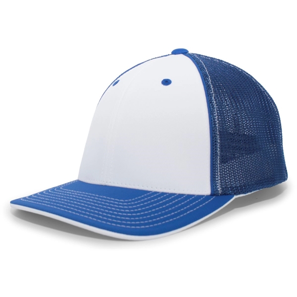 The Trucker PacFlex Cap combines M3 performance with a spandex trucker... from ASI 37461 Augusta Sportswear / Pacific Headwear