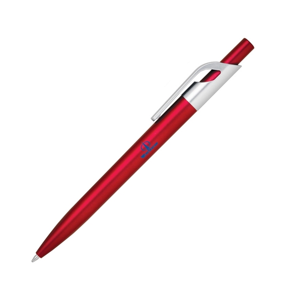 Click action plastic pen with satin metallic colored barrel.... from ASI 68190 Lungsal / Lungsal