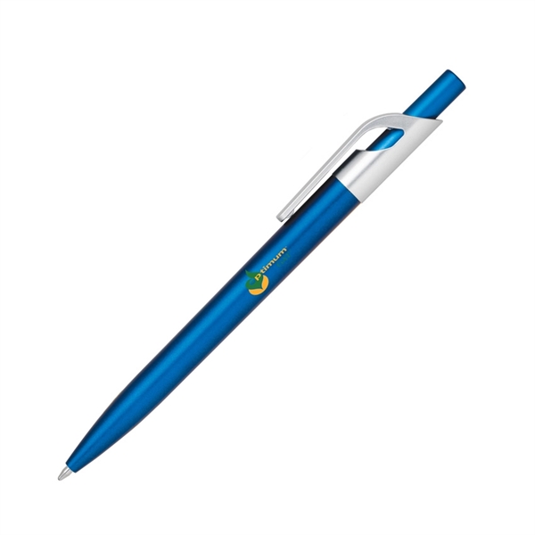 Click action plastic pen with satin metallic colored barrel.... from ASI 68190 Lungsal / Lungsal