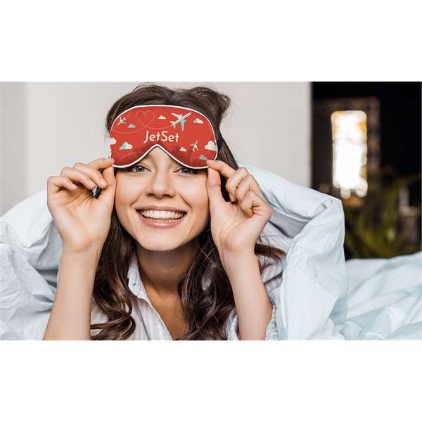 Full Color dye sublimated polyester satin sleep mask... from ASI 45657 Pop! Promos