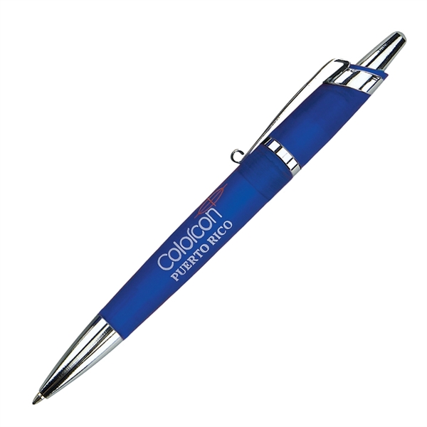 Click action mechanism ballpoint pen. Chrome accents and slim, curvy design... from ASI 68190 Lungsal / Lungsal