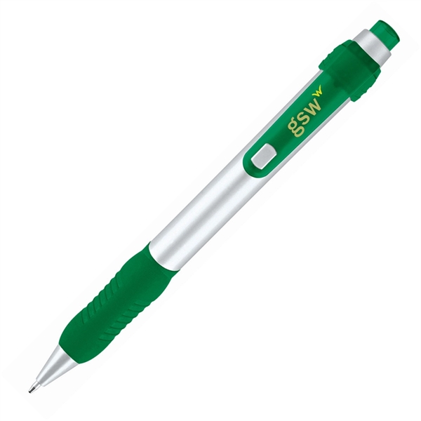 Click action ballpoint pen with solid silver body & grip.... from ASI 68190 Lungsal / Lungsal