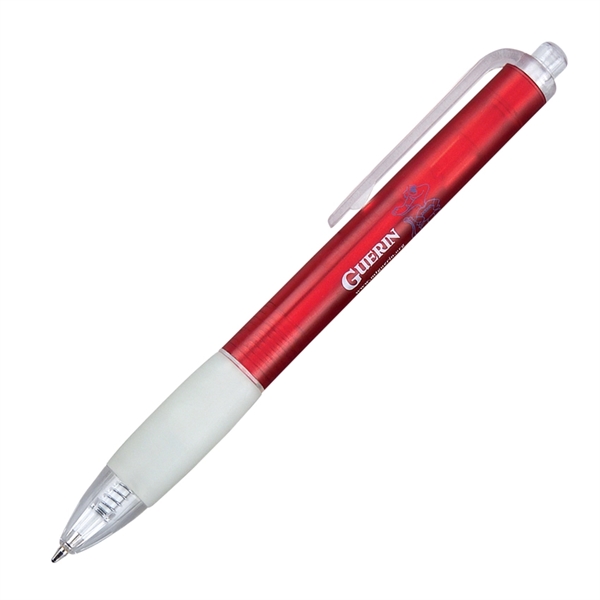 Click action ballpoint pen with frosted barrel and white grip.... from ASI 68190 Lungsal / Lungsal