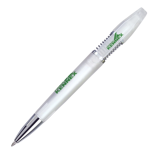Click action ballpoint pen. Modern color barrel with flexible spring plunger... from ASI 68190 Lungsal / Lungsal