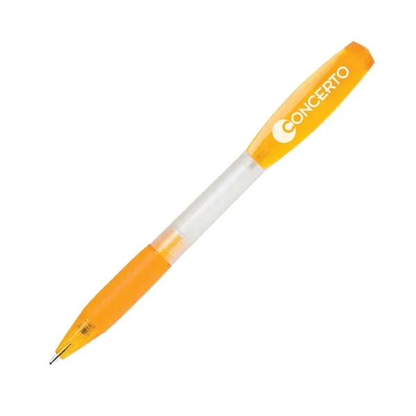 Click action retractable ballpoint with frosted white barrel, colorful rubber grip... from ASI 68190 Lungsal / Lungsal