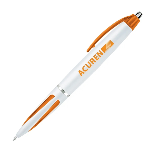 Click action ballpoint pen with white body, colored clip and accents.... from ASI 68190 Lungsal / Lungsal