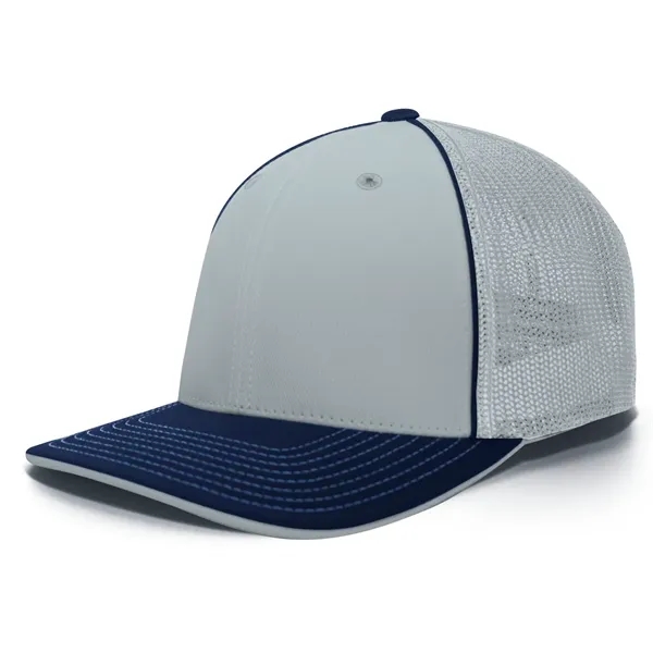 The Trucker PacFlex Cap combines M3 performance with a spandex trucker... from ASI 37461 Augusta Sportswear / Pacific Headwear