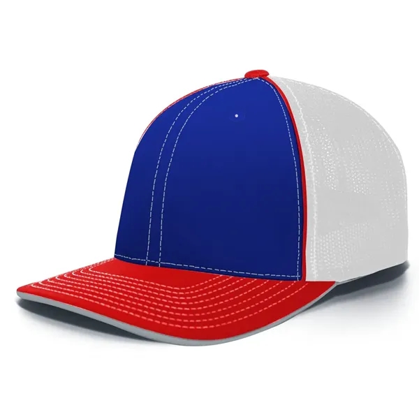 The Trucker PacFlex Cap combines M3 performance with a spandex trucker... from ASI 37461 Augusta Sportswear / Pacific Headwear