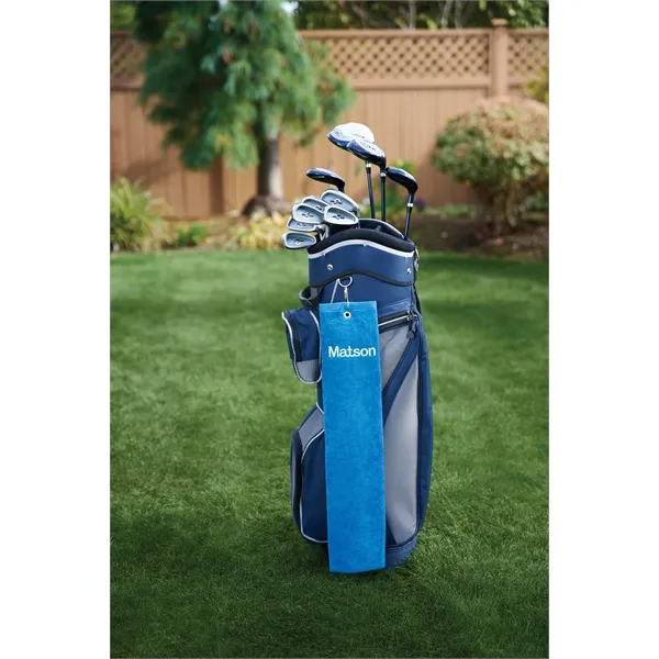 Tri-fold terry velour, dobby hemmed, 100% heavyweight cotton golf towel with... from ASI 79750 Pro Towels