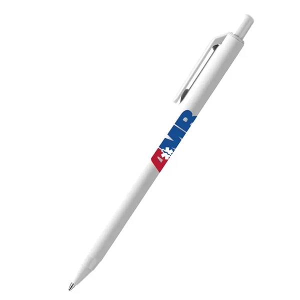 Sleek, soft-touch barrel pen available in several colors with black gel... from ASI 82498 RiteLine LLC