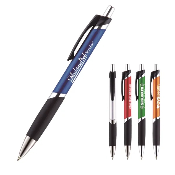 Osage plunger-action RitePlus Ink™ pen with a metallic barrel, chrome tip,... from ASI 82498 RiteLine LLC
