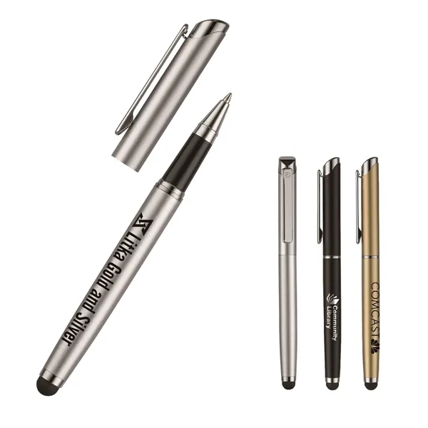 Lucas cap-off style stylus pen with a metal barrel with satin... from ASI 82498 RiteLine LLC