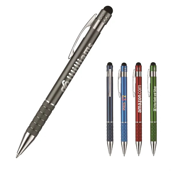 Arlington plunger-action pen with a stylus, a knurled, slip-resistant grip, satin... from ASI 82498 RiteLine LLC