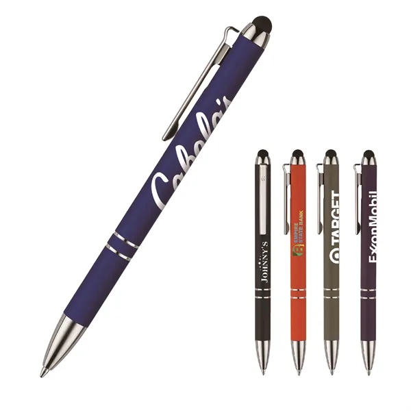 Stylus soft pen with clip action, black ink, rubberized barrel and... from ASI 82498 RiteLine LLC