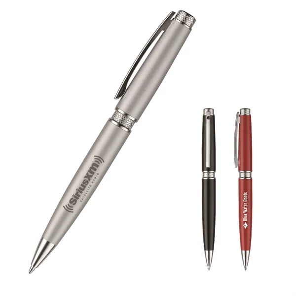 Bedford ball twist-action pen with a glossy finish on red and... from ASI 82498 RiteLine LLC