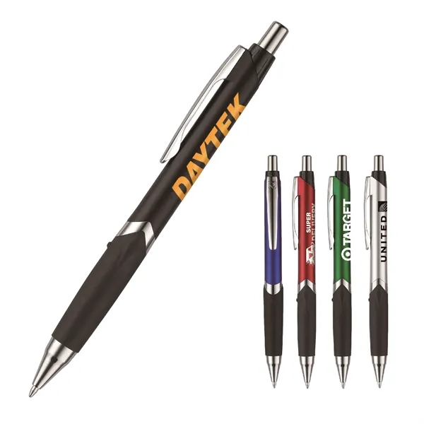 Sterling metallic plunger-action pen with a metal clip, chrome plunger and... from ASI 82498 RiteLine LLC