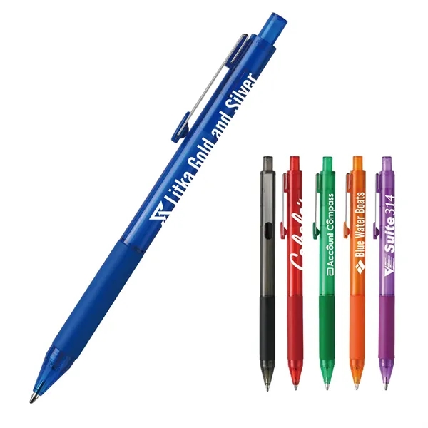 Shiner clear plunger-action pen with a translucent barrel, tip, and plunger... from ASI 82498 RiteLine LLC