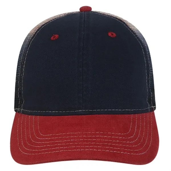 6-panel color blocked laundered fashion cap.... from ASI 80129 Quake City Caps