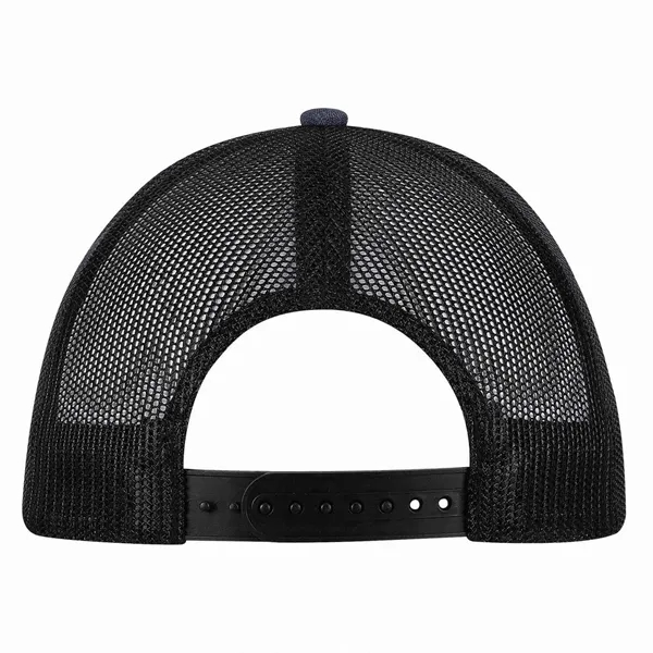 High profile, structured,6 panel, synthetic linen, 100% polyester trucker mesh cap.... from ASI 80129 Quake City Caps