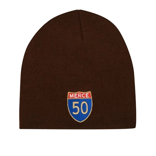 Regular gauge knit 100% acrylic 8" narrow beanie.... from ASI 80129 Quake City Caps