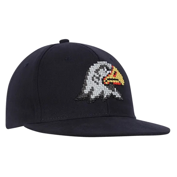 Structured, medium profile 100% cotton flat visored baseball cap.... from ASI 80129 Quake City Caps