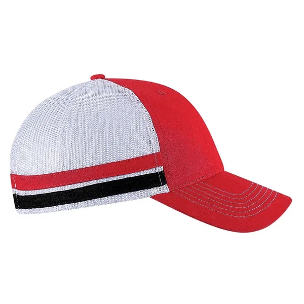 Six panel trucker cap with side taping cap.... from ASI 80129 Quake City Caps