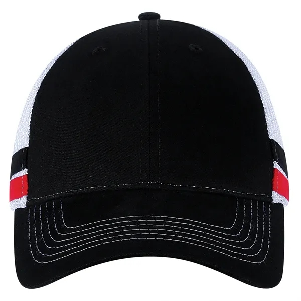 Six panel trucker cap with side taping cap.... from ASI 80129 Quake City Caps