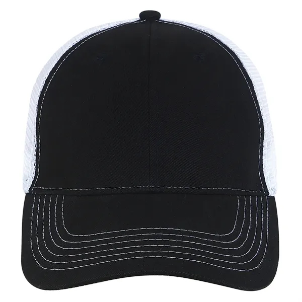 Brushed Cotton Twill Cap with White Stitching and Mesh.... from ASI 80129 Quake City Caps