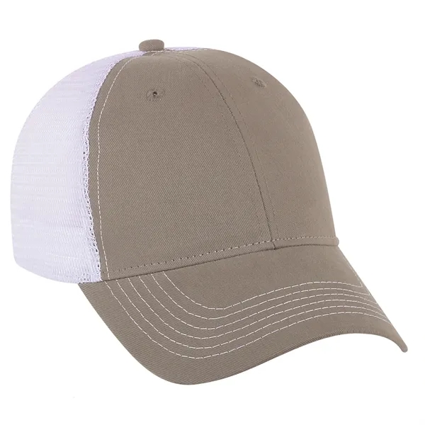 Brushed Cotton Twill Cap with White Stitching and Mesh.... from ASI 80129 Quake City Caps