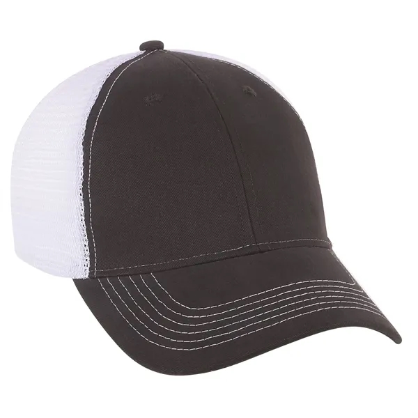 Brushed Cotton Twill Cap with White Stitching and Mesh.... from ASI 80129 Quake City Caps