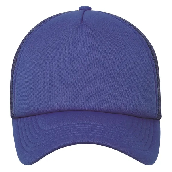 High profile, structured 5 panel trucker mesh cap.... from ASI 80129 Quake City Caps