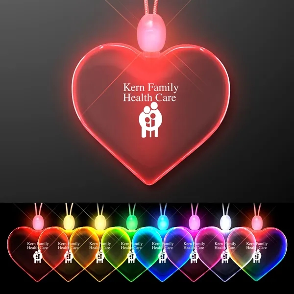 Light Up Acrylic Heart Necklace; Blank and Imprinted Pricing... from ASI 34194 ALightPromos
