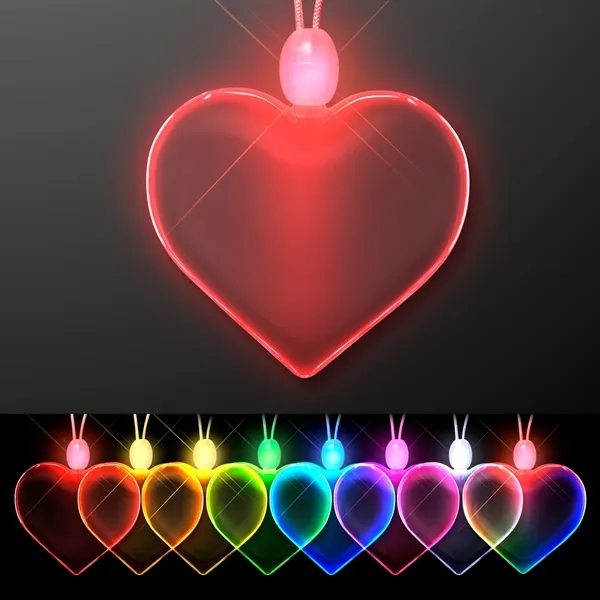 Light Up Acrylic Heart Necklace; Blank and Imprinted Pricing... from ASI 34194 ALightPromos