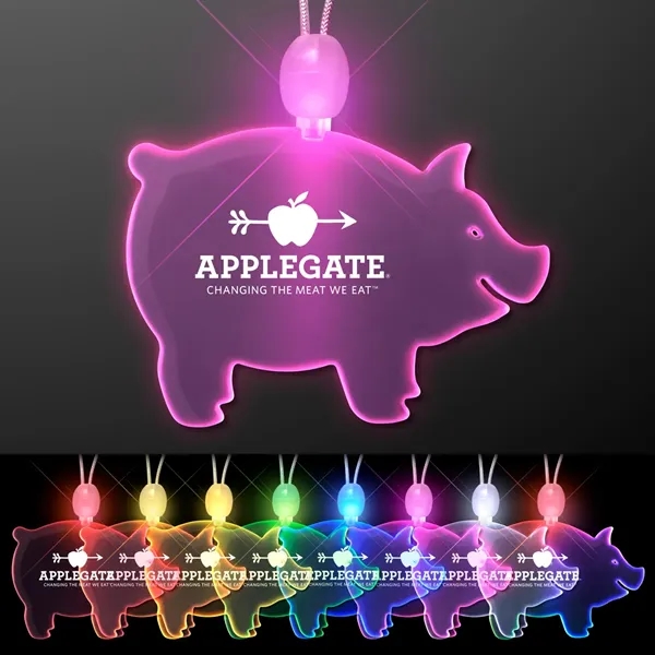 Acrylic Pig Shape Necklace with LED.... from ASI 34194 ALightPromos / Alight Promotional Products