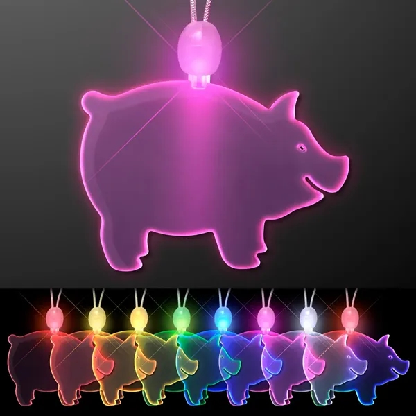 Acrylic Pig Shape Necklace with LED.... from ASI 34194 ALightPromos / Alight Promotional Products