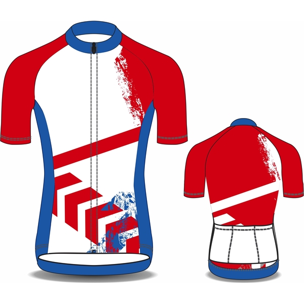 Semi customized red polyester cycling jersey, offered in sizes XS-4XL.... from ASI 72657 Active Life Promo / Active Life Promo Active Life