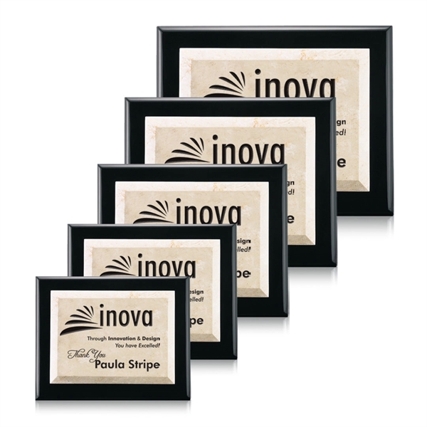 Plaque with Boticino marble mounted on a black piano finished backing.... from ASI 84592 St Regis Group / St Regis