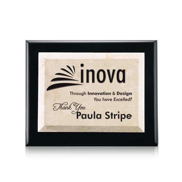 Plaque with Boticino marble mounted on a black piano finished backing.... from ASI 84592 St Regis Group / St Regis