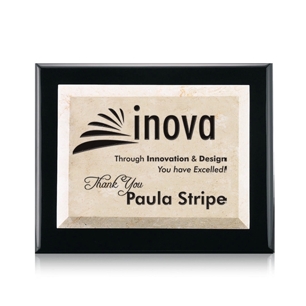 Plaque with Boticino marble mounted on a black piano finished backing.... from ASI 84592 St Regis Group / St Regis