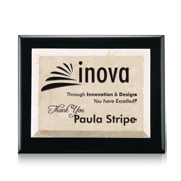 Plaque with Boticino marble mounted on a black piano finished backing.... from ASI 84592 St Regis Group / St Regis