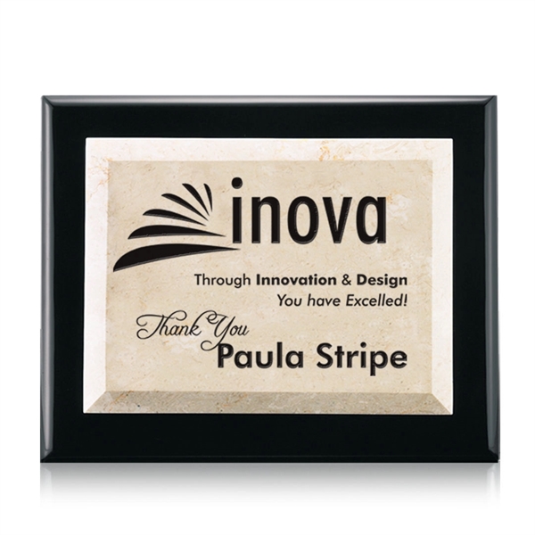 Plaque with Boticino marble mounted on a black piano finished backing.... from ASI 84592 St Regis Group / St Regis